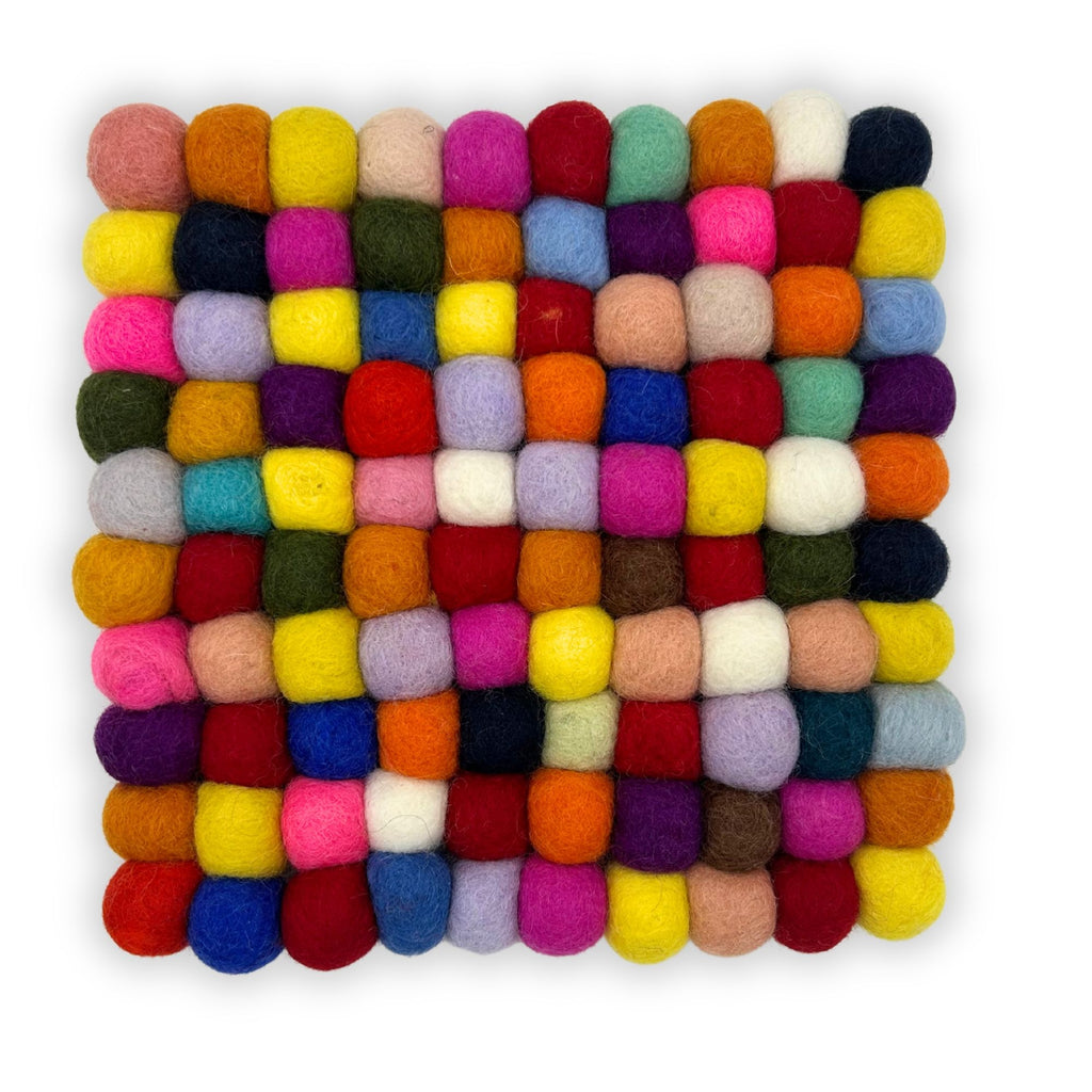Square Felt Placemat 20cm Bright Multi Colour – view 2