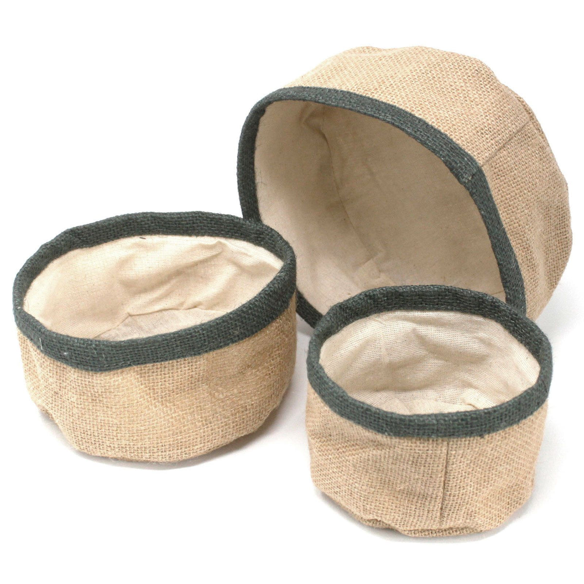 Set of 3 Natural Jute Baskets - Charcoal – view 4