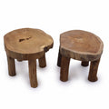 Large Teak Display Pad Stands, Set of 2 - 27 x 20 cm