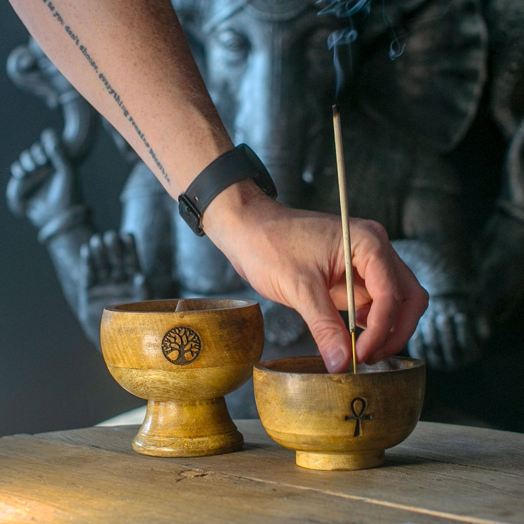 Om Symbol Ritual Bowl Incense Cone Holder 11x10 cm – view 2