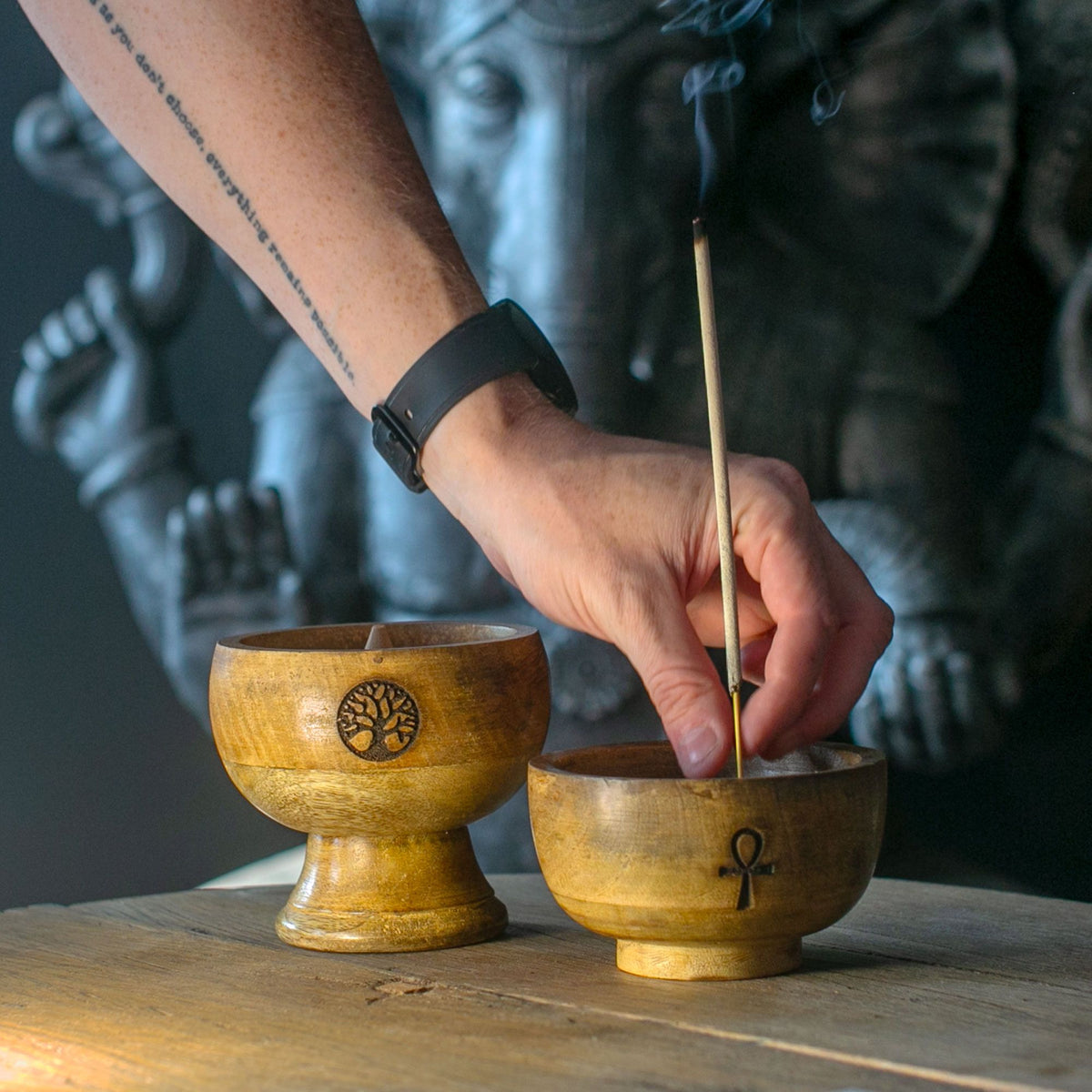 Om Symbol Ritual Bowl Incense Cone Holder 11x10 cm – view 2