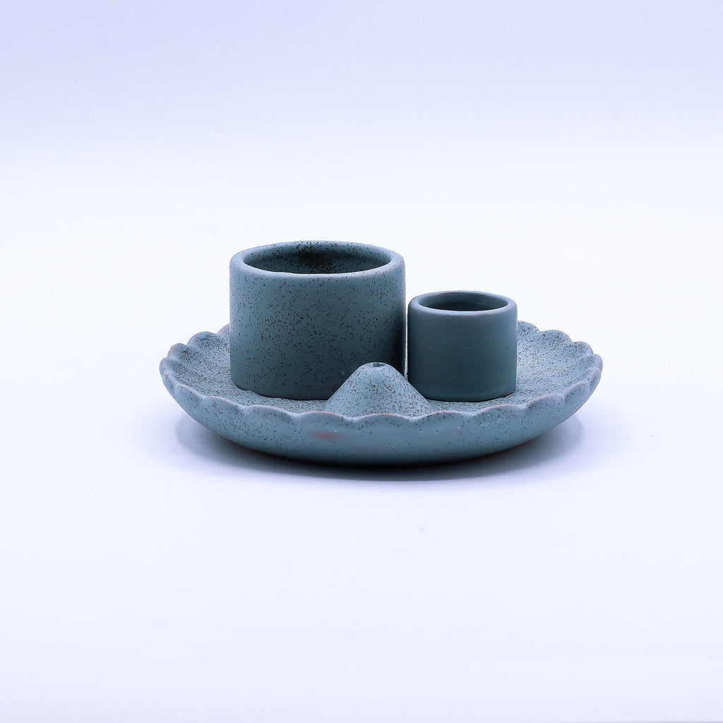 Ceramic Palo Santo & Smudge Holder, Lotus Flower, Blue – view 9