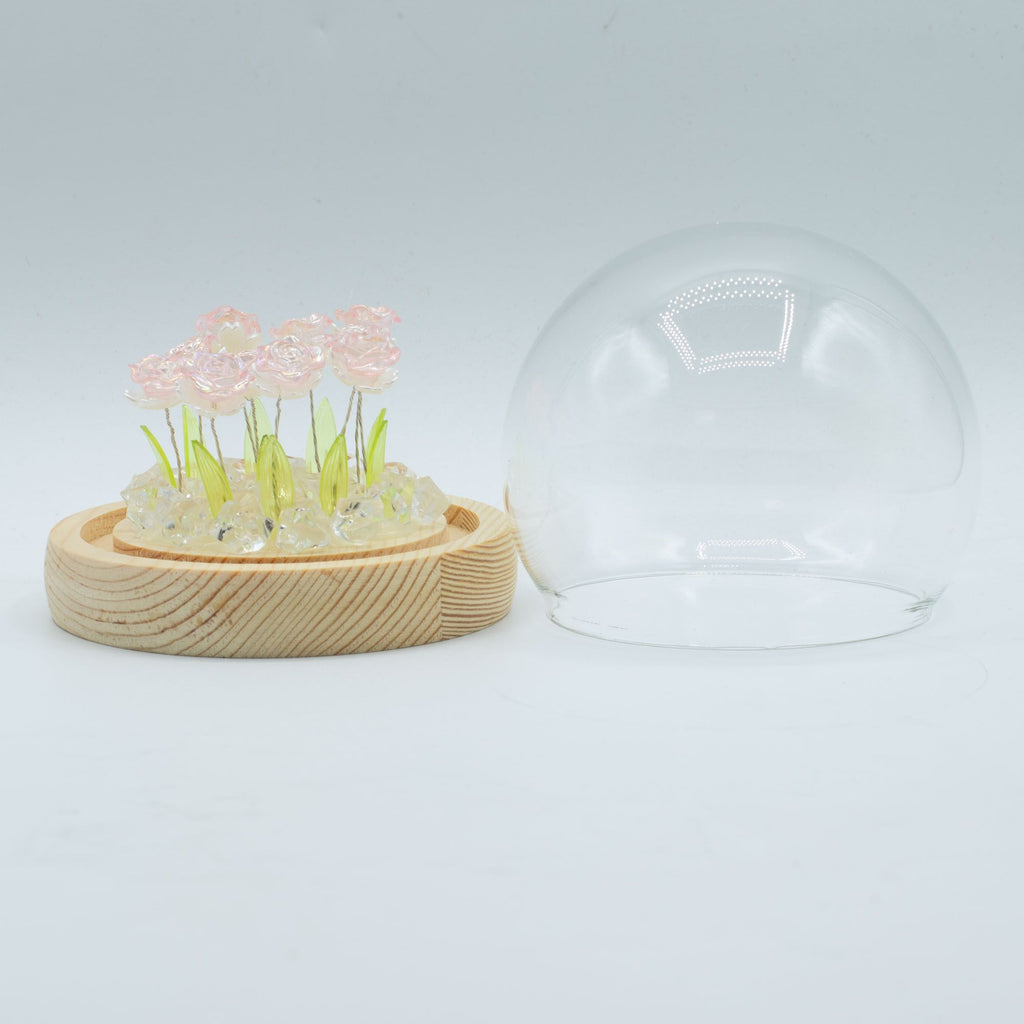 Floral Glow Dome - 10 Pink Roses, LED USB – view 2