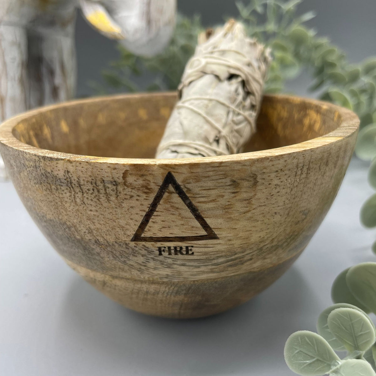 Four Elements Wooden Smudge and Ritual Offering Bowl - 12x7cm – view 4