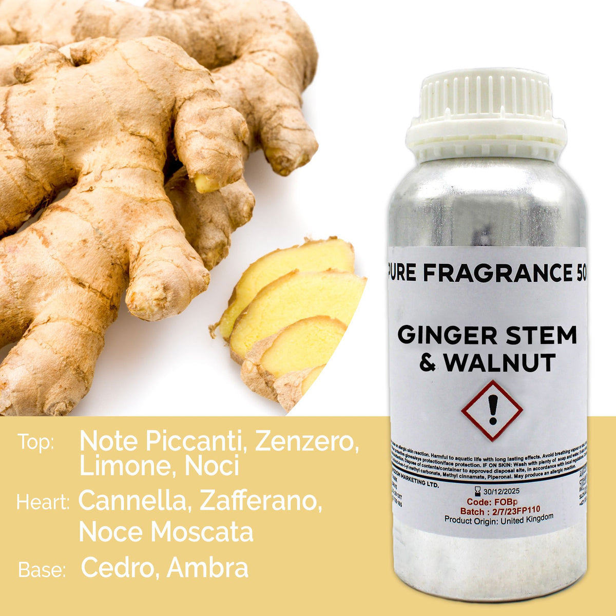 Ginger Stem & Walnut Pure Fragrance Oil - 500ml – view 4