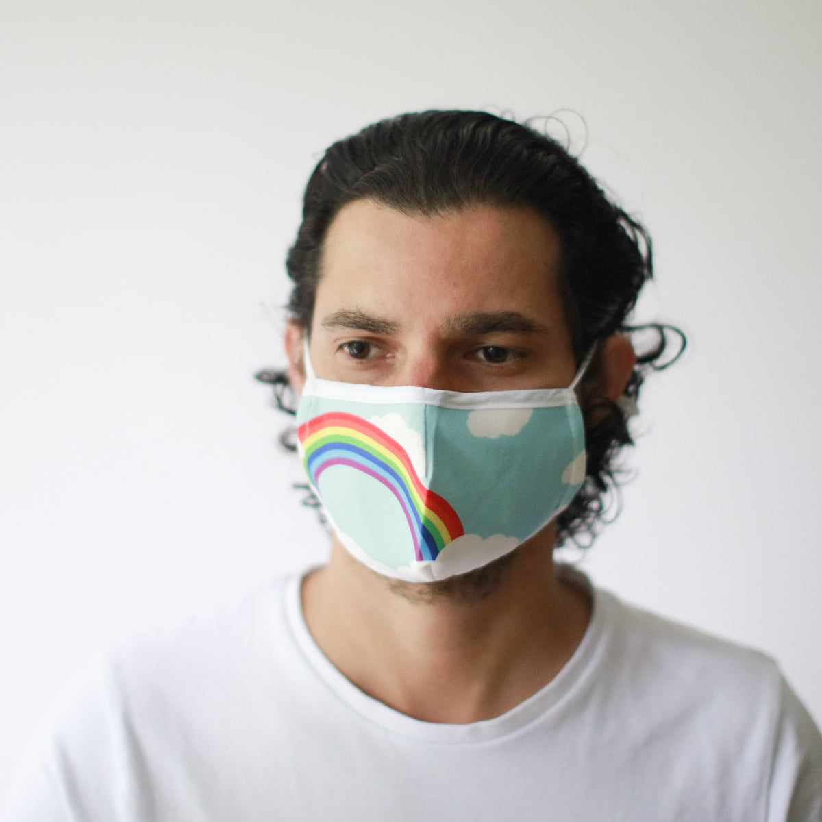 Reusable Rainbow Print Face Covering for Adults – view 2