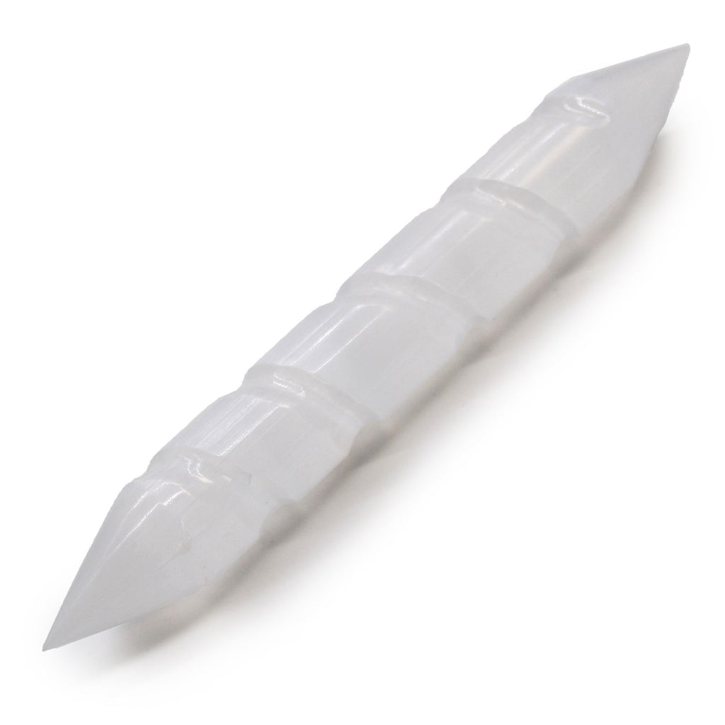 Selenite Spiral Wand 16 cm - Pointed Both Ends – view 3