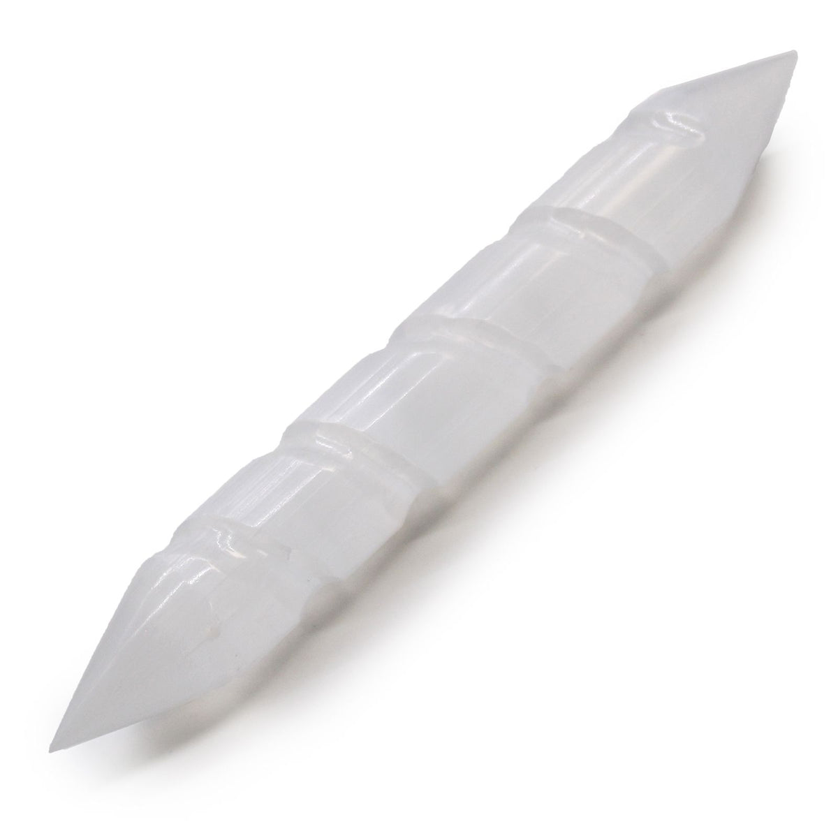 Selenite Spiral Wand 16 cm - Pointed Both Ends – view 3