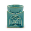 Square Buddha Ceramic Oil Burner - Soft Turquoise