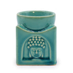 Square Buddha Ceramic Oil Burner - Soft Turquoise