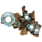 Molten Glass Five-Candle Holder on Wood – view 10
