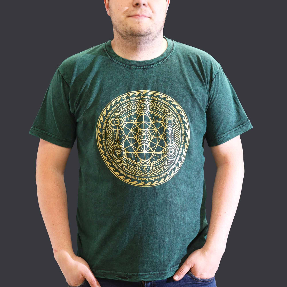 Nomad Sari Stonewashed T-Shirt - Chakra - Green - XL