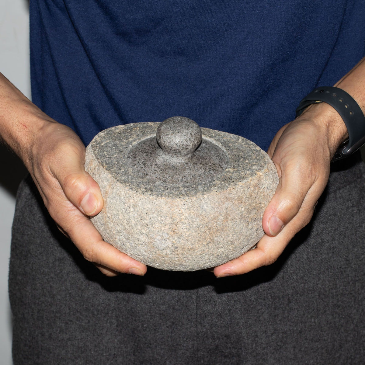 Natural Riverstone Grounding Pot - Large - approx 15x12cm – view 7