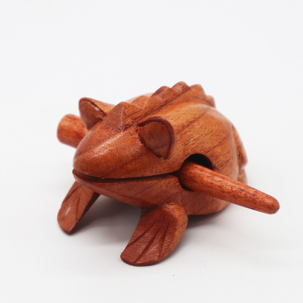 Small Croaking Wooden Frog - Carved Jempinis Wood