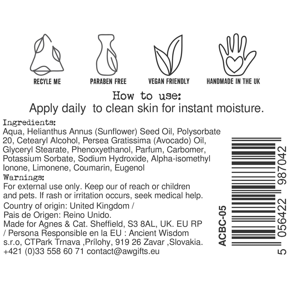 Agnes + Cat Hand & Body Cream - White Fig - 300ml