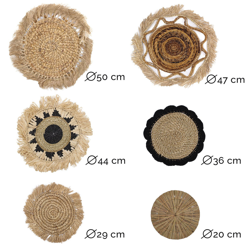 Set of Six Woven Wall Art Discs, 50 cm – view 6