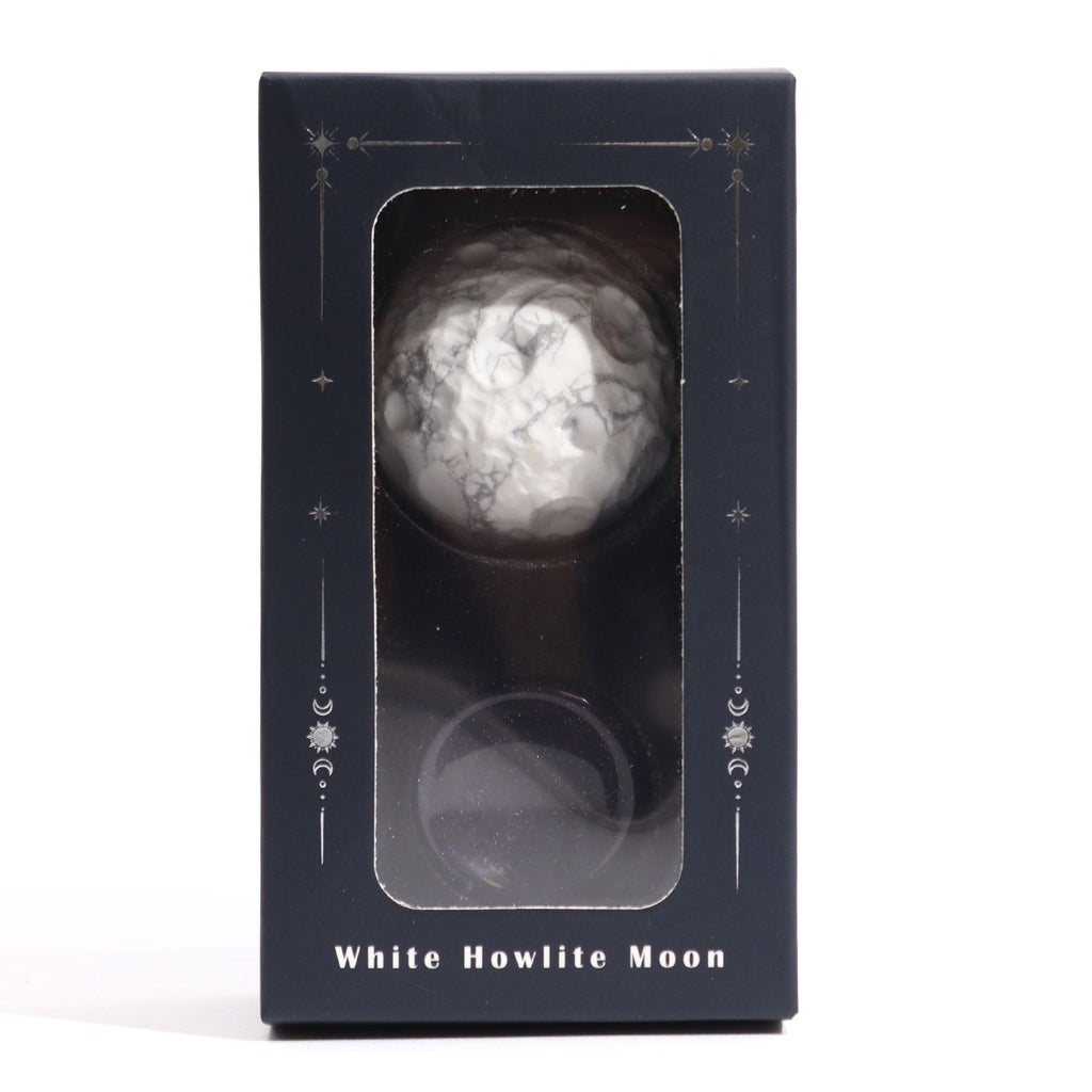 White Howlite Planet on Goldstone Stand - 40mm – view 6