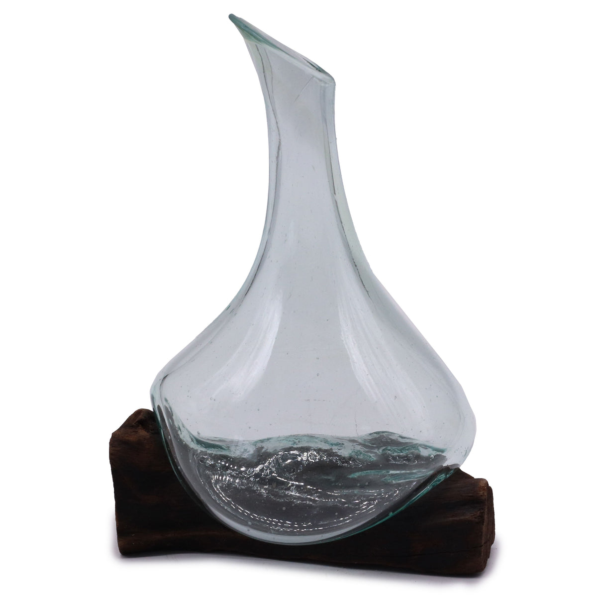Molten Glass Mini Decanter on Wood 20cm – view 8