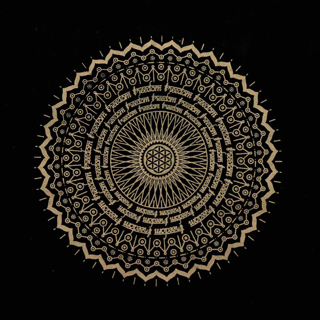 Oversized Tote Bag 14oz Stonewash - Freedom Mandala