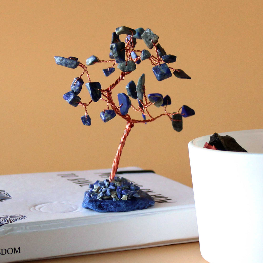 Sodalite Gemstone Tree on Blue Agate Base - 35 stones – view 4
