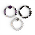 Nymph Gemstone Ring Set - Full Moon Moonstone & Amethyst