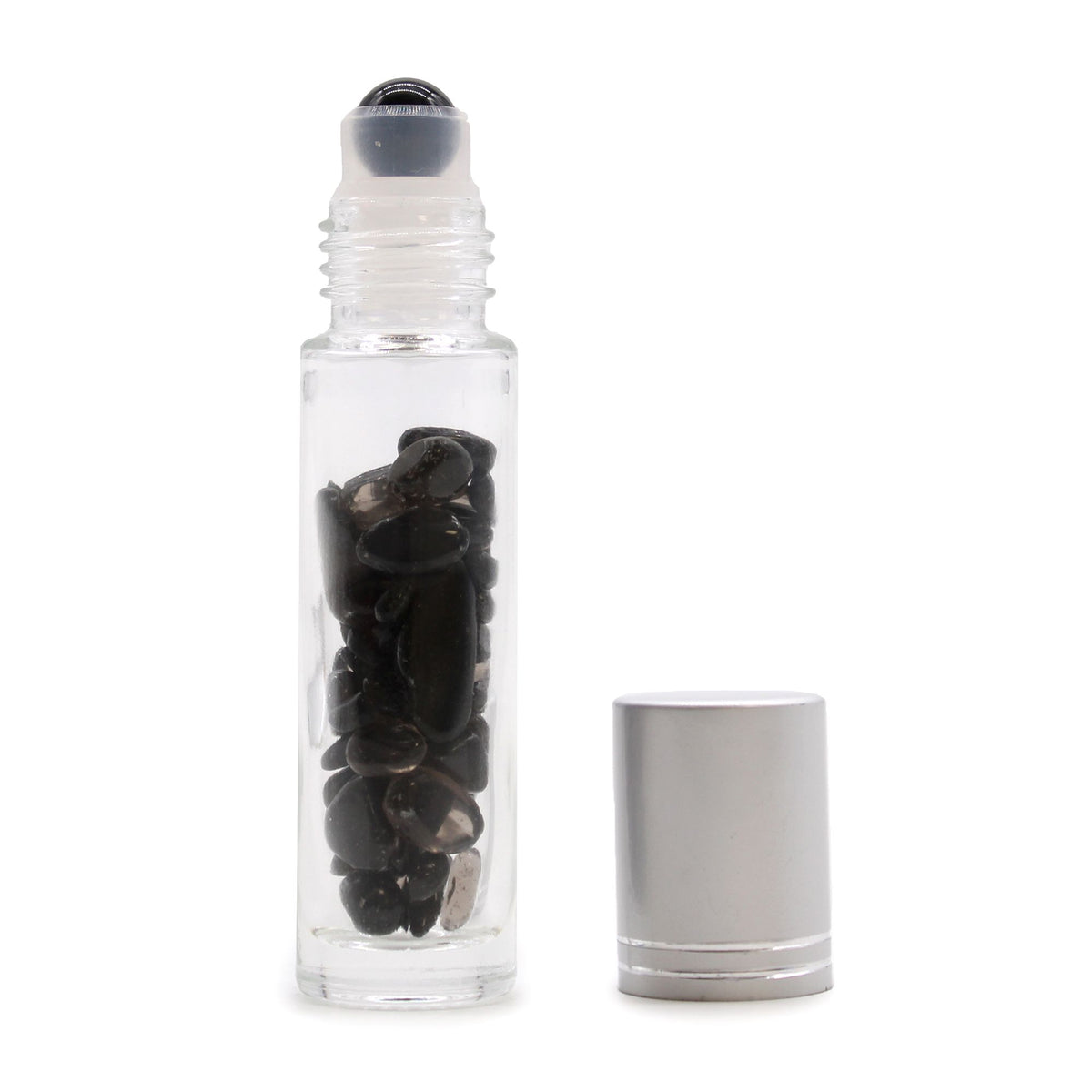 Black Tourmaline Roller Bottle with Silver Cap, 5ml – view 3