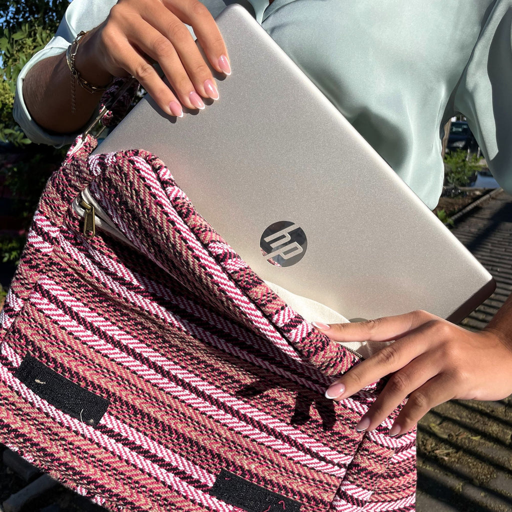 Soft Cotton Laptop Bag - Soft Pink – view 2