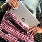 Soft Cotton Laptop Bag - Soft Pink – view 2