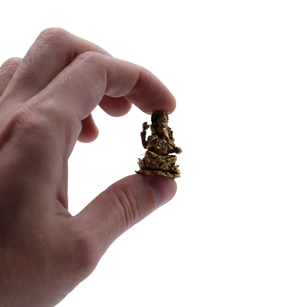 Brass Ganesha Miniature Statue - 30mm – view 2