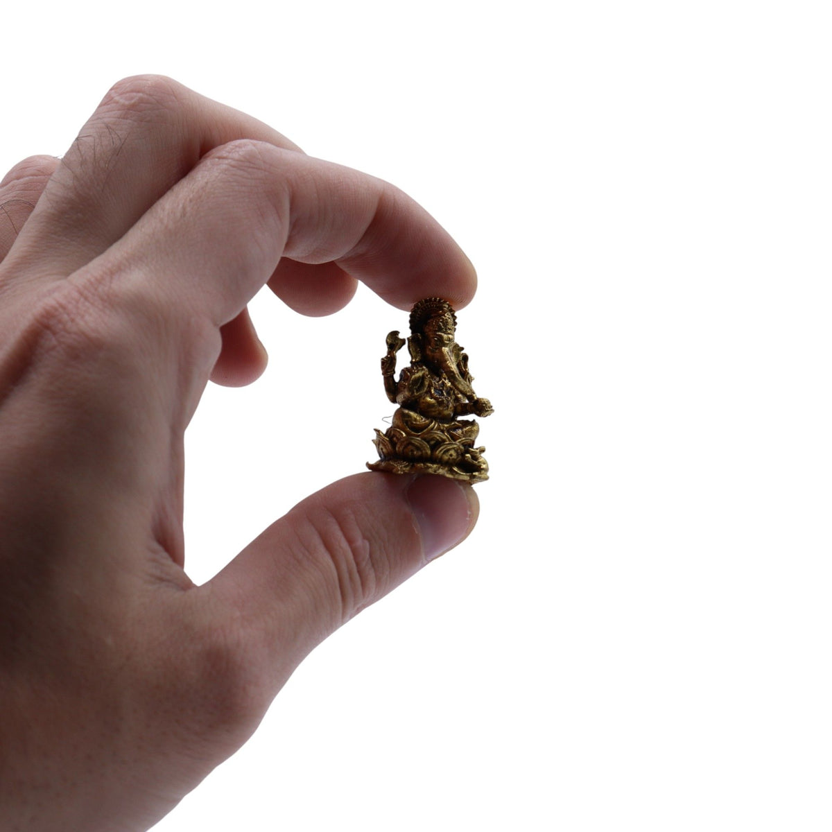 Brass Ganesha Miniature Statue - 30mm – view 2
