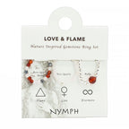 Nymph Gemstone Ring Set - Love & Flame Rose Quartz & Ruby – view 2