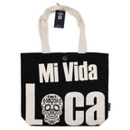 Nomad Sari Classic Tote Bag - Mi Vida Loca Skull - Black Cotton – view 4