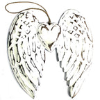 Hand Carved Double Angel Wing and Heart, 24 cm – view 2