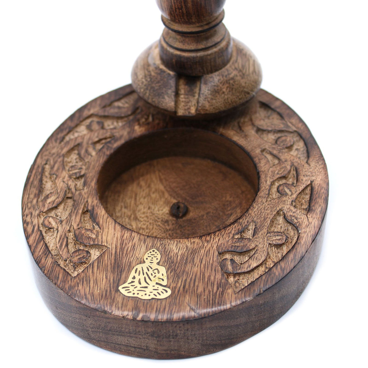 Small Mango Wood Backflow Burner - Brass Buddha – view 7