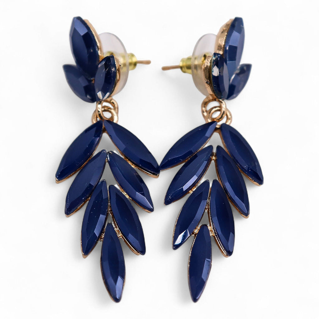 Nymph Royal Blue Long Drop Vintage Glass Earrings – view 4