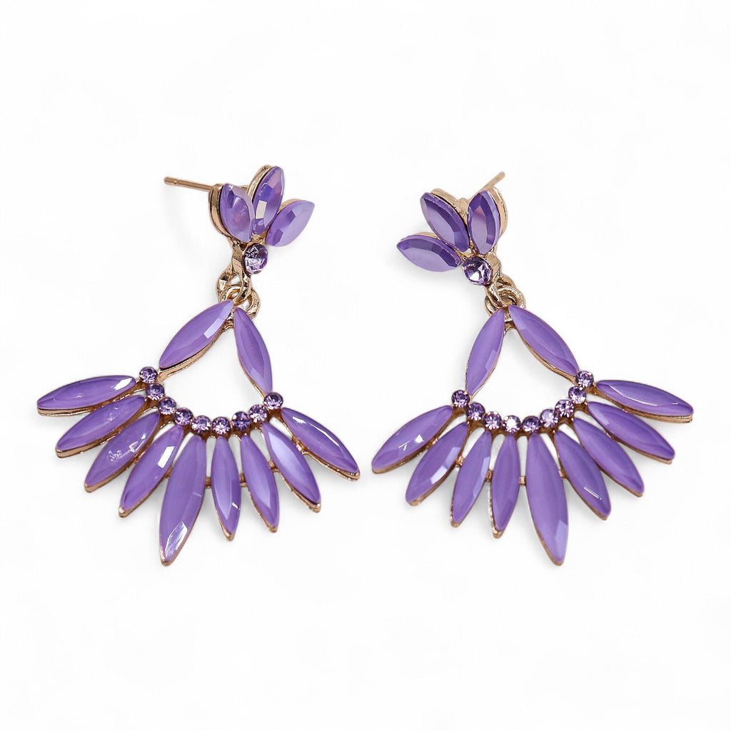 Nymph Lavender Long Drop Glass Earrings – view 6