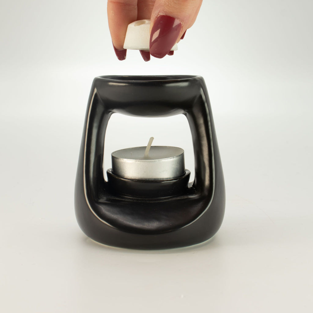 Ceramic Zen Oil Burner - Small Classic - Matt Black – view 5