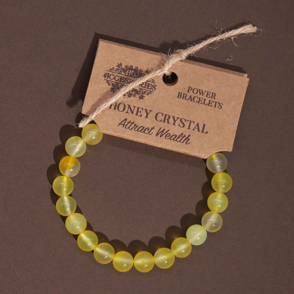 Power Bracelet - Honey Crystal Beads 8mm – view 3