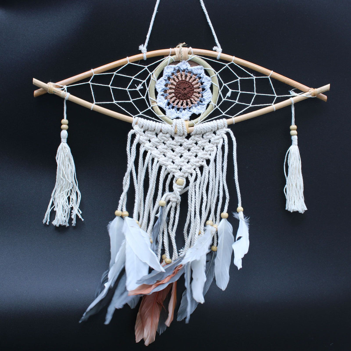 Small Macrame Eye Dream Catcher - Assorted Colours – view 5