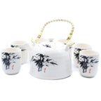 Ceramic Herbal Teapot Set with 6 Cups - White Stone Oriental
