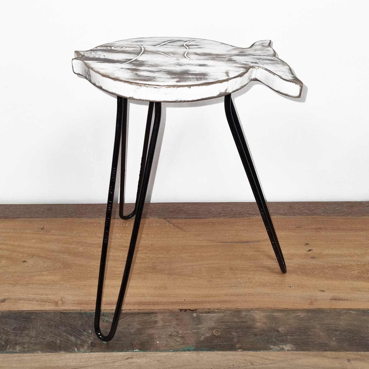 Albasia Wood Fish Stand - Whitewash – view 5