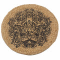 Jute Place Mat, Hamsa Print, 30cm