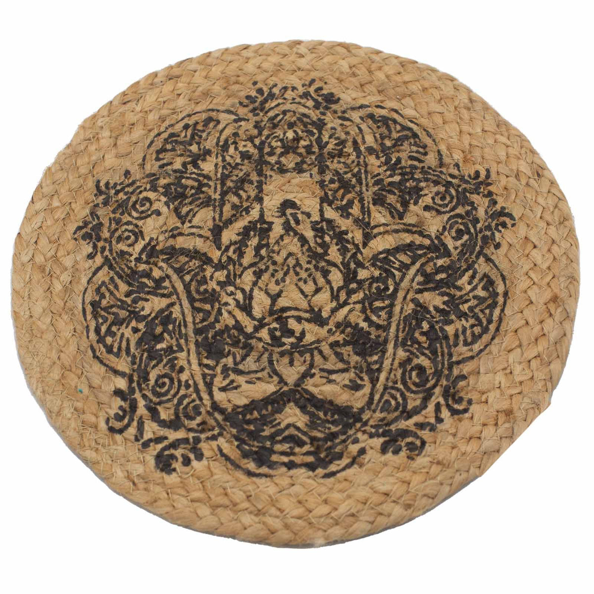 Jute Place Mat, Hamsa Print, 30cm