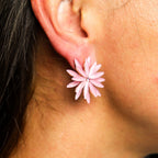 Soft Pink Vintage Glass Flowers Earrings – view 5