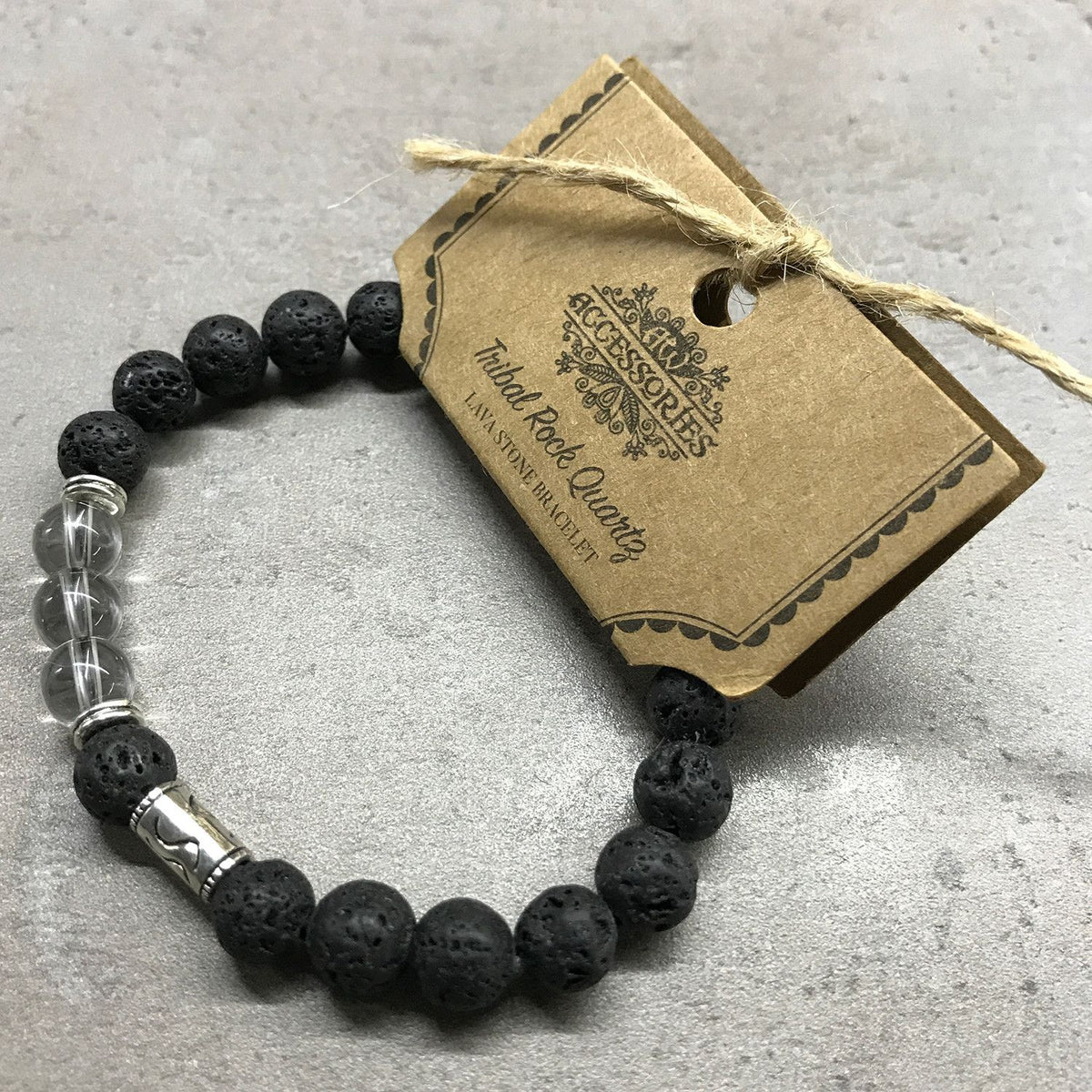 Lava Stone Bracelet with Fish Charm and Amethyst – view 3