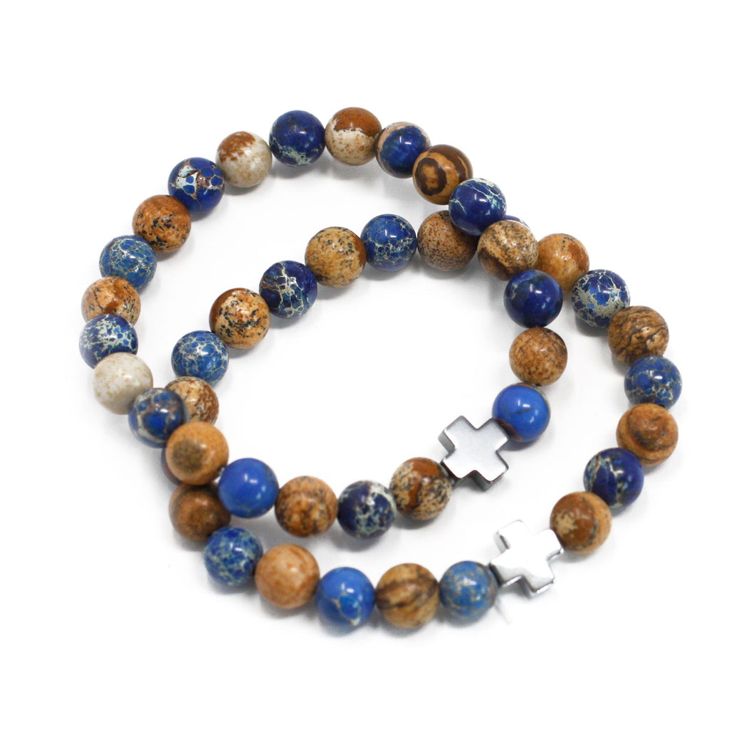 Support Friendship Bracelet Set - Sodalite & Picture Stone – view 10