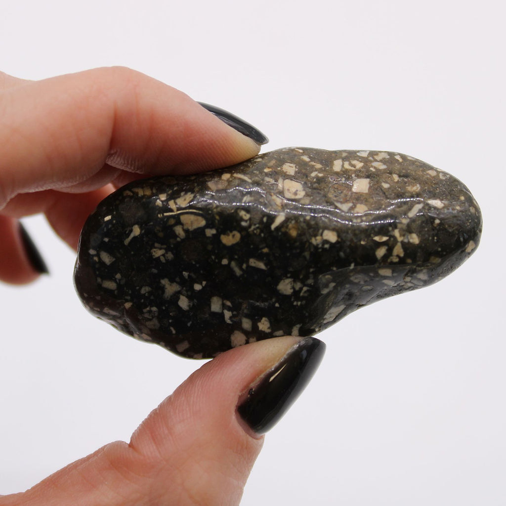 Bag of 6 Large African Tumble Stones - Guinea Fowl Jasper – view 2