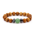 Cedarwood Sacral Chakra Bangle with Green Aventurine