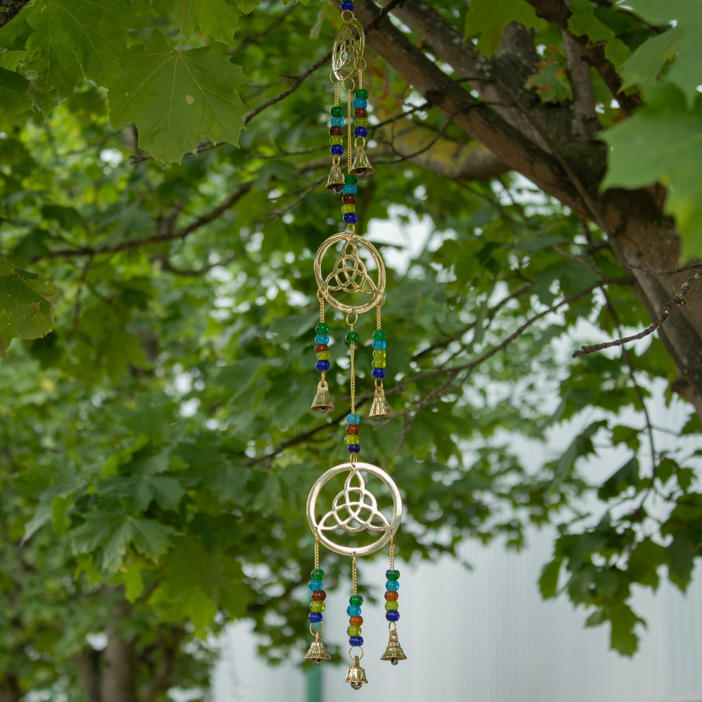 Brass Celtic Drop Wind Chime - 7 Bells, 64cm – view 2