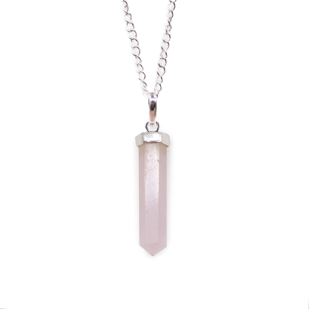 Rose Quartz Point Pendant Necklace – view 5